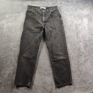 Levis 550 Mens Black Jeans Relaxed Classic Straight Leg Dark Wash  34x32